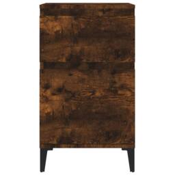 Berkfield Home Bedside Cabinet Smoked Oak 40x35x70 cm in Brown - Size: 40 x 35 x 70 cm - thumbnail 6
