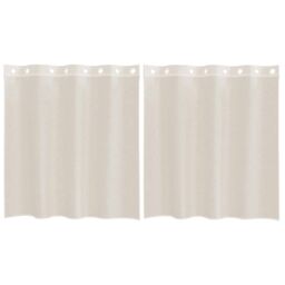 Berkfield Home Voile Curtains with Grommets 2 pcs Cream 140x140 cm - thumbnail 2