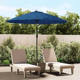 Berkfield Home Outdoor Parasol with Aluminium Pole 270 cm Azure Blue - thumbnail 2