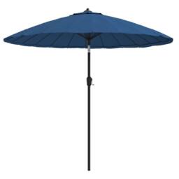 Berkfield Home Outdoor Parasol with Aluminium Pole 270 cm Azure Blue - thumbnail 3