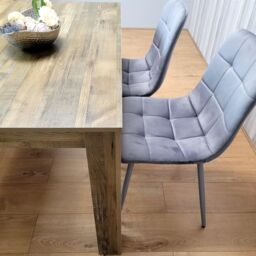KOSY KOALA Dining Table Set for 4 Modern Table with 2 Velvet Chairs & 1 Bench Dining Room Furniture in Brown - thumbnail 9