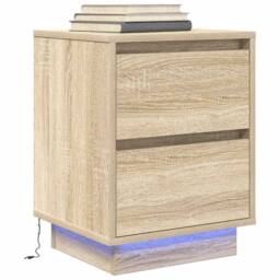 Berkfield Home Durable Bedside Cabinets with LED Lights¬†2 pcs Sonoma Oak 38x34x50 cm - Size: 38 x 34 x 50 cm - thumbnail 6