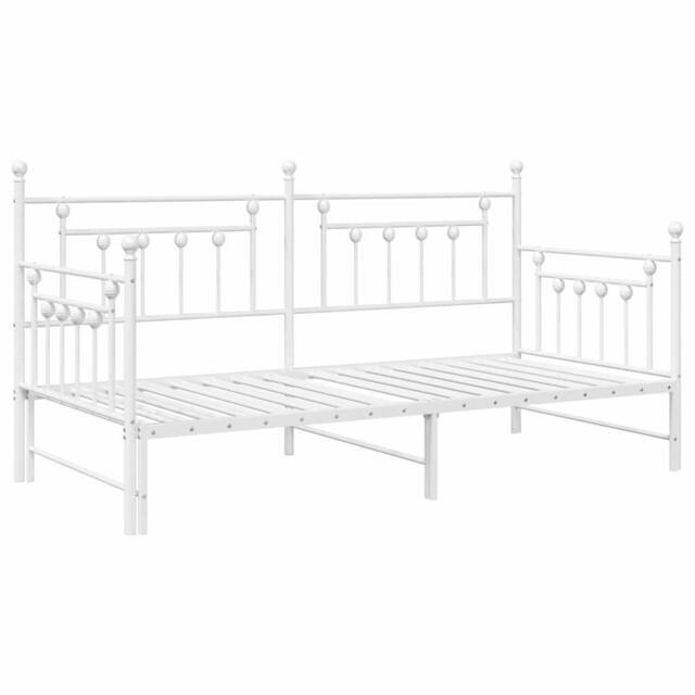 Berkfield Home Daybed Frame with Trundle in White - 90x190 cm Steel - image 1