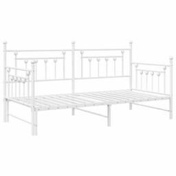 Berkfield Home Daybed Frame with Trundle in White - 90x190 cm Steel