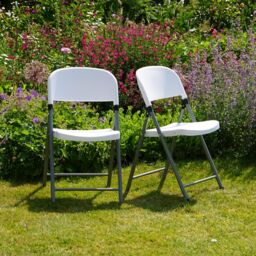 Harbour Housewares Folding Trestle Chairs White Pack of 4 - thumbnail 4