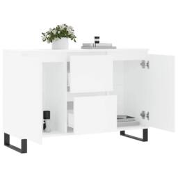 Berkfield Home Sideboard White 104x35x70 cm Engineered Wood - Size: 104 x 35 x 70 cm - thumbnail 4
