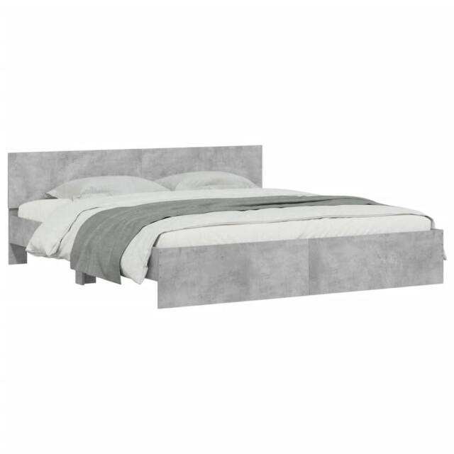Berkfield Home Durable Bed Frame without Mattress Concrete Grey 160x200 cm - image 1