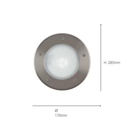 Eglo Riga 3 Stainless Steel Integrated LED Outdoor Recessed Ground Light, (D) 17cm in Silver - thumbnail 3