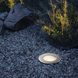 Eglo Riga 3 Stainless Steel Integrated LED Outdoor Recessed Ground Light, (D) 17cm in Silver - thumbnail 1
