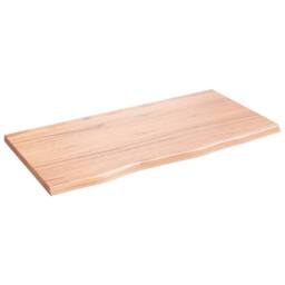 Berkfield Home Table Top Light Brown 80x40x2 cm Treated Solid Wood Oak - Size: 80 x 40 x 2 cm - thumbnail 1