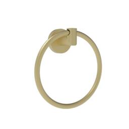 Bathroom Kingdom Melbourne Brushed Brass Round Towel Ring in Gold