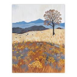 "Artery8 Colorado Countryside Floral Landscape Painting Wall Art Print - Size: W18"" x H24""" - thumbnail 1