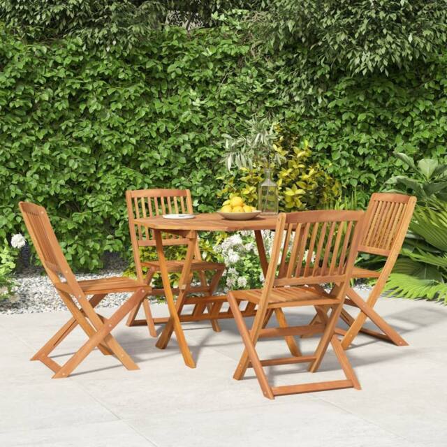 Berkfield Home 5 Piece Garden Dining Set Solid Wood Acacia in Brown - image 1