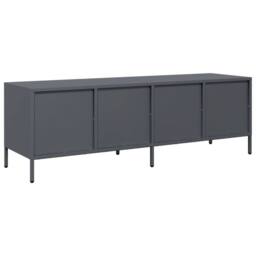 Berkfield Home TV Cabinet Anthracite 135x39x43.5 cm Cold-rolled Steel in Charcoal - thumbnail 7