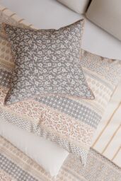 Helena Springfield 'Folk Ditsy' Cotton Cushion in Grey - Size: 45 cm x 45 cm - thumbnail 2