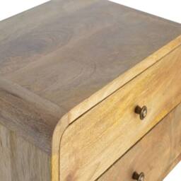 Wyld Haus Gradara Natural Oak Mango Wood 2 Drawer Floating Bedside Table in Brown - thumbnail 7