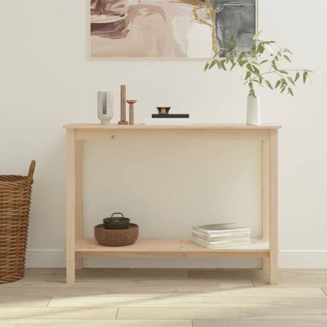 Berkfield Home Console Table 110x40x80 cm Solid Wood Pine in Brown - Size: 110 x 40 x 80 cm - image 1