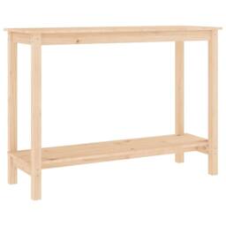 Berkfield Home Console Table 110x40x80 cm Solid Wood Pine in Brown - Size: 110 x 40 x 80 cm - thumbnail 2