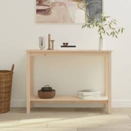 Berkfield Home Console Table 110x40x80 cm Solid Wood Pine in Brown - Size: 110 x 40 x 80 cm - thumbnail 1