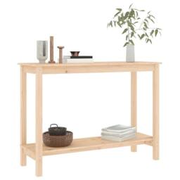 Berkfield Home Console Table 110x40x80 cm Solid Wood Pine in Brown - Size: 110 x 40 x 80 cm - thumbnail 6