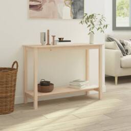 Berkfield Home Console Table 110x40x80 cm Solid Wood Pine in Brown - Size: 110 x 40 x 80 cm - thumbnail 5