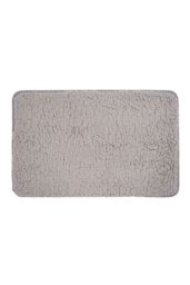 Living and Home Non-Slip Polyester Bath Mat in Grey - Size: 40 cm x 60 cm - thumbnail 1
