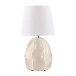 Happy Homewares Designer Gloss Ceramic Table Lamp Base with Crackle Design in Cream - thumbnail 5
