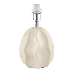 Happy Homewares Designer Gloss Ceramic Table Lamp Base with Crackle Design in Cream - thumbnail 2