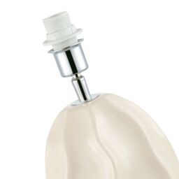 Happy Homewares Designer Gloss Ceramic Table Lamp Base with Crackle Design in Cream - thumbnail 3