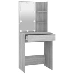 Berkfield Home Dressing Table with LED Grey Sonoma 60x40x140 cm - Size: 60 x 40 x 140 cm - thumbnail 4