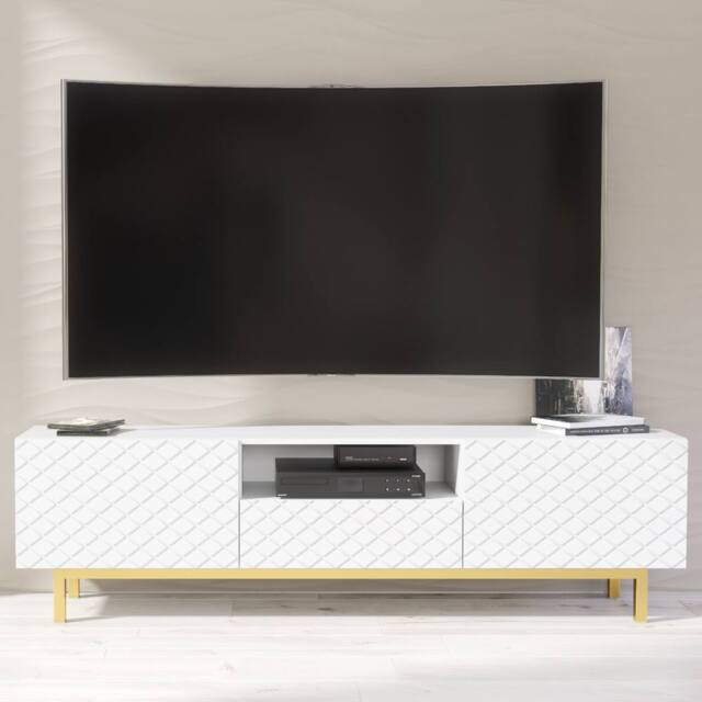 Mex Furniture LTD TV Unit Diamond Luxe 180cm - White - image 1