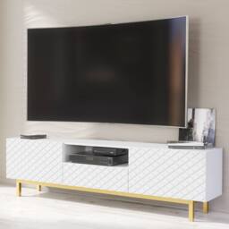 Mex Furniture LTD TV Unit Diamond Luxe 180cm - White - thumbnail 4