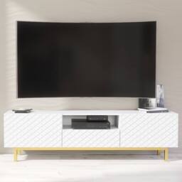 Mex Furniture LTD TV Unit Diamond Luxe 180cm - White - thumbnail 1