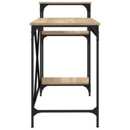 Berkfield Home Desk with Shelves Sonoma Oak 135x50x90 cm Engineered Wood&Iron in Light Oak - Size: 135 x 50 x 90 cm - thumbnail 6