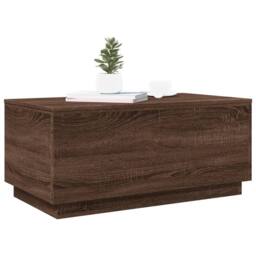 Berkfield Home Coffee Table with LED Lights Brown Oak 90x50x40 cm - Size: 90 x 50 x 40 cm - thumbnail 6