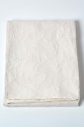Homescapes Cotton Rich Floral Pattern Bedspread in Cream - Size: King - thumbnail 2