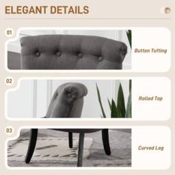 Wyld Haus Fapa Charcoal Grey Fabric Tub Accent Chair Cushion & Solid Wood Legs - thumbnail 5