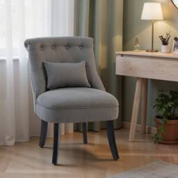 Wyld Haus Fapa Charcoal Grey Fabric Tub Accent Chair Cushion & Solid Wood Legs - thumbnail 6