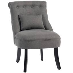 Wyld Haus Fapa Charcoal Grey Fabric Tub Accent Chair Cushion & Solid Wood Legs - thumbnail 2