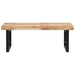 Berkfield Home Basin Shelf Wall Mounted Steel & Solid Wood Acacia in Brown - thumbnail 4