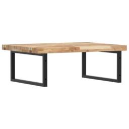 Berkfield Home Basin Shelf Wall Mounted Steel & Solid Wood Acacia in Brown - thumbnail 6