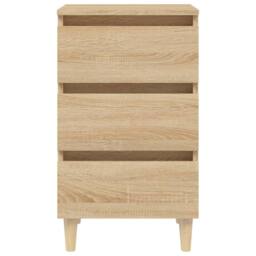 Berkfield Home Sturdy Bed Cabinet with Solid Wood Legs Sonoma Oak 40x35x69 cm in Light Tan - Size: 40 x 35 x 69 cm - thumbnail 5