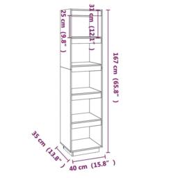 Berkfield Home Book Cabinet/Room Divider Honey Brown 40x35x167 cm Solid Wood Pine - Size: 40 x 35 x 167 cm - thumbnail 8