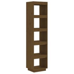 Berkfield Home Book Cabinet/Room Divider Honey Brown 40x35x167 cm Solid Wood Pine - Size: 40 x 35 x 167 cm - thumbnail 1
