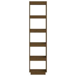 Berkfield Home Book Cabinet/Room Divider Honey Brown 40x35x167 cm Solid Wood Pine - Size: 40 x 35 x 167 cm - thumbnail 5