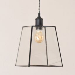 ValueLights Susie Glass Lantern Lamp Shade 3 Drop Diner Ceiling Pendant Light in Black - thumbnail 4