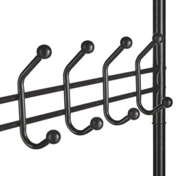 House of Home Metal Coat Stand Clothes Plus Shoes Rack Umbrella Steel Stand Hanger Hooks Black - thumbnail 5