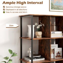 Gymax 12-Cube Wooden Bookcase Bedroom Tall Freestanding Bookshelf-Brown in Brown - thumbnail 3