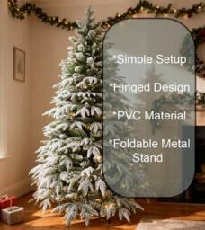 Shatchi 5FT Prelit Green Lapland Fir Christmas Tree Warm White LEDs - thumbnail 7