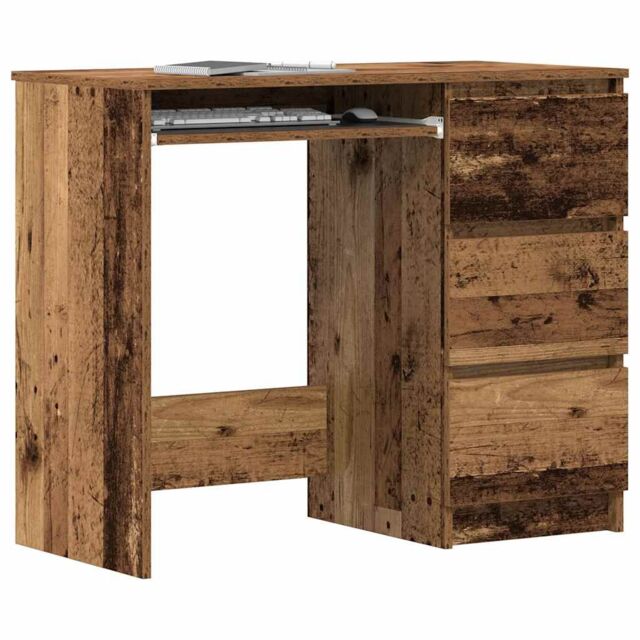 Berkfield Home Desk Old Wood 90x45x76 cm Engineered Wood in Brown - Size: 90 x 45 x 76 cm - image 1